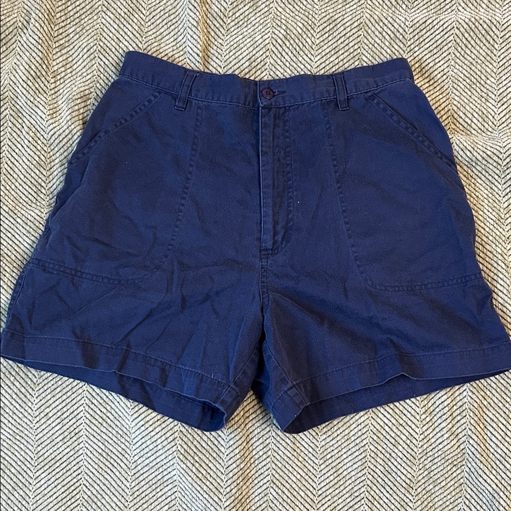 Navy Blue Cotton Shorts
